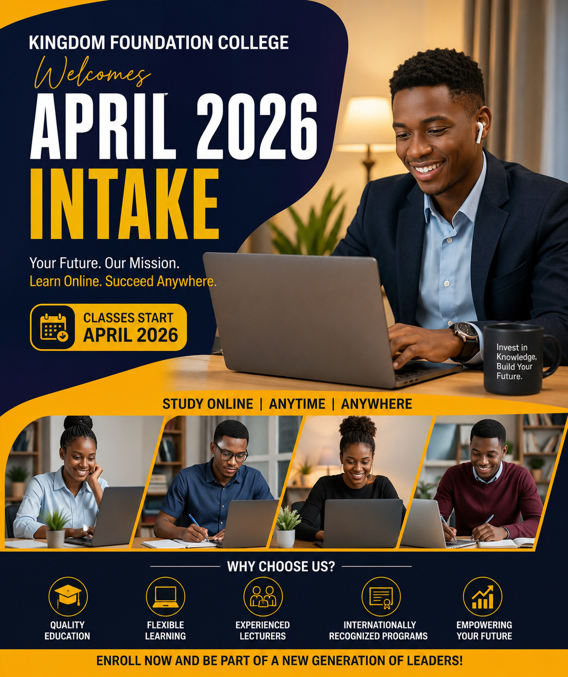 Kingdom Foundation College Welcomes Its April 2026 Intake