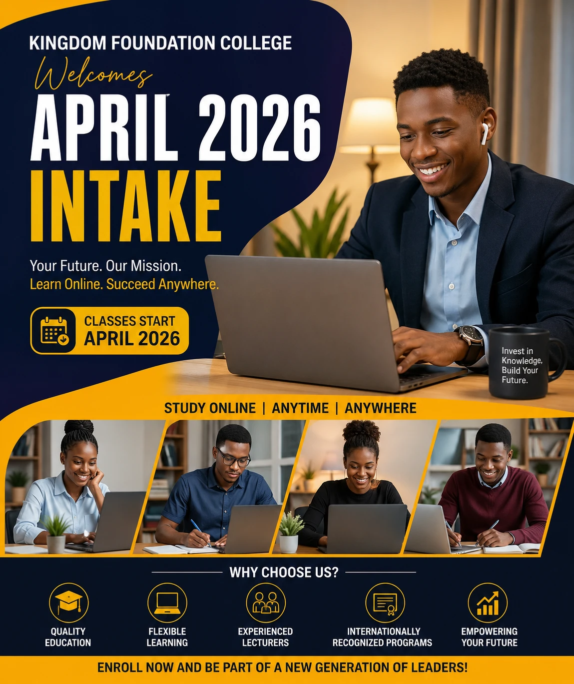 Kingdom Foundation College Welcomes Its April 2026 Intake